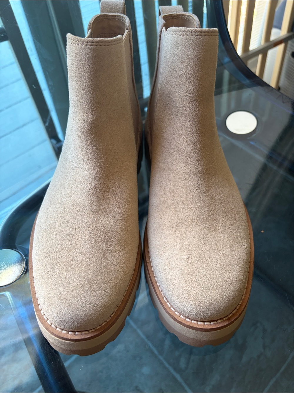 Sperry Suede Chelsea Ankle Boots in Light Tan